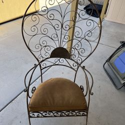 Vintage Peacock Style Chair / Wrought Iron