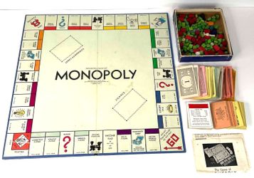 Vintage Monopoly Parker Brothers Inc 1935 Board Game With Board