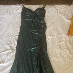 Metalic Green Long Dress