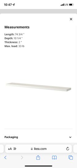 LACK Wall shelf, white, 74 3/4x10 1/4 - IKEA