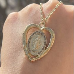 Sale!Women’s Our lady of Guadalupe Virgin Mary Catholic Amulet Medal Pendant Necklace Pewter