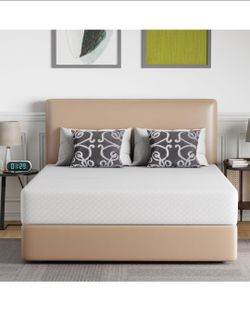 10 Inch Queen Mattress | Medium Firm | Gel Memory Foam Mattress | White | Bed in a Box,
