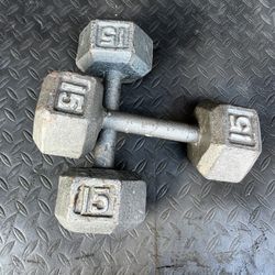 Pair Of 15LB Dumbbells 
