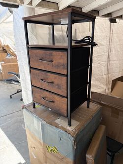 Night stand 3 drawer with charging port