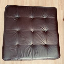 Leather Ottoman Chocolate Pottery Barn 