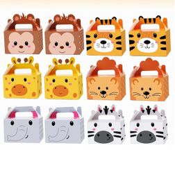 Safari Animal Party Favor Gift Boxes Set of 12