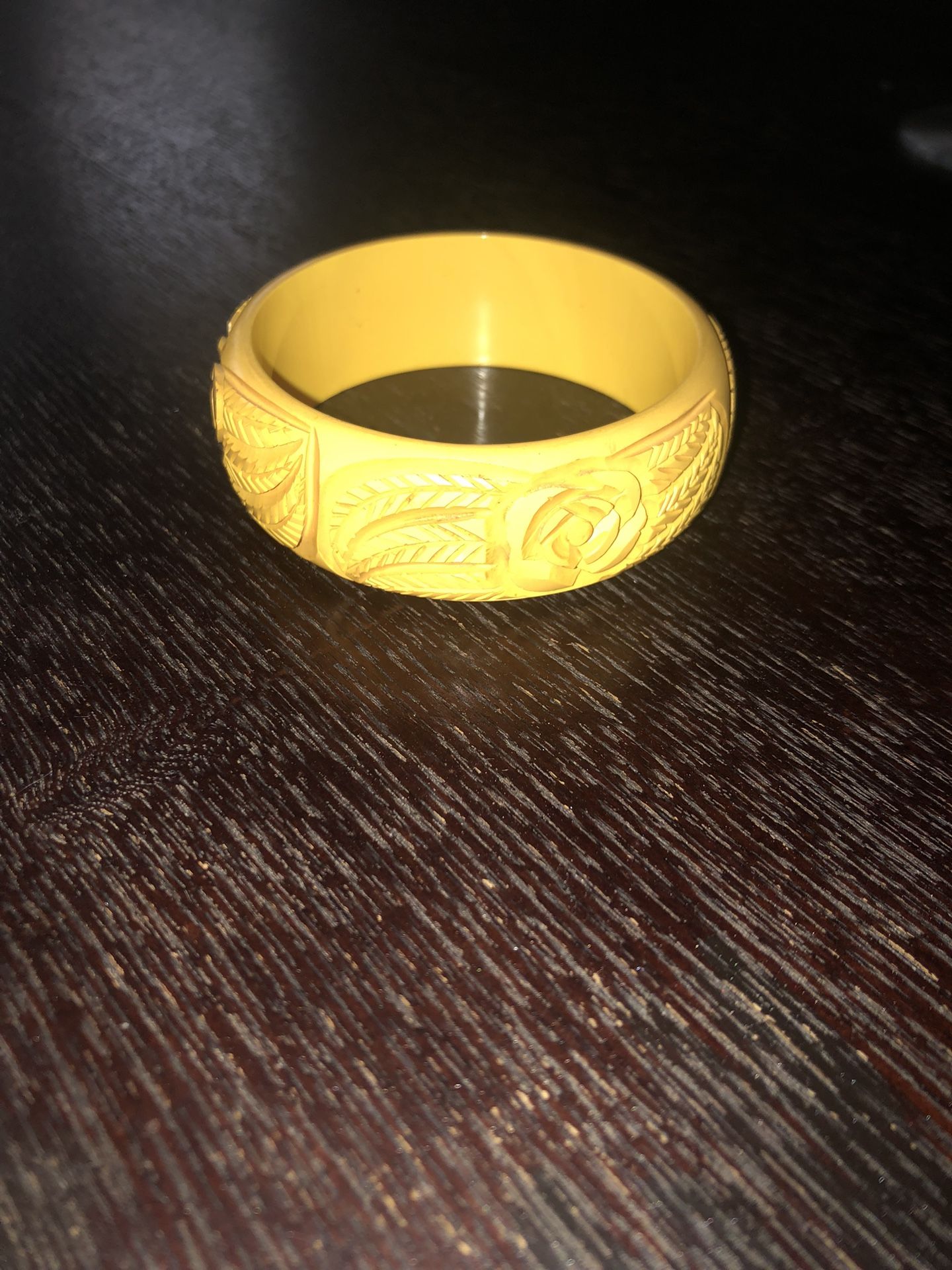 Rose Carved Bakelite Bangle