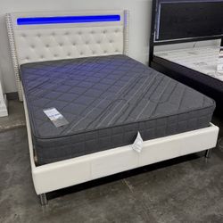 NEW QUEEN BED FRAME WITH MATTRESS