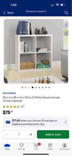 ClosetMaid 30-in H x 30-in W x 13.5-in D White Wood laminate 4 Cube organizer