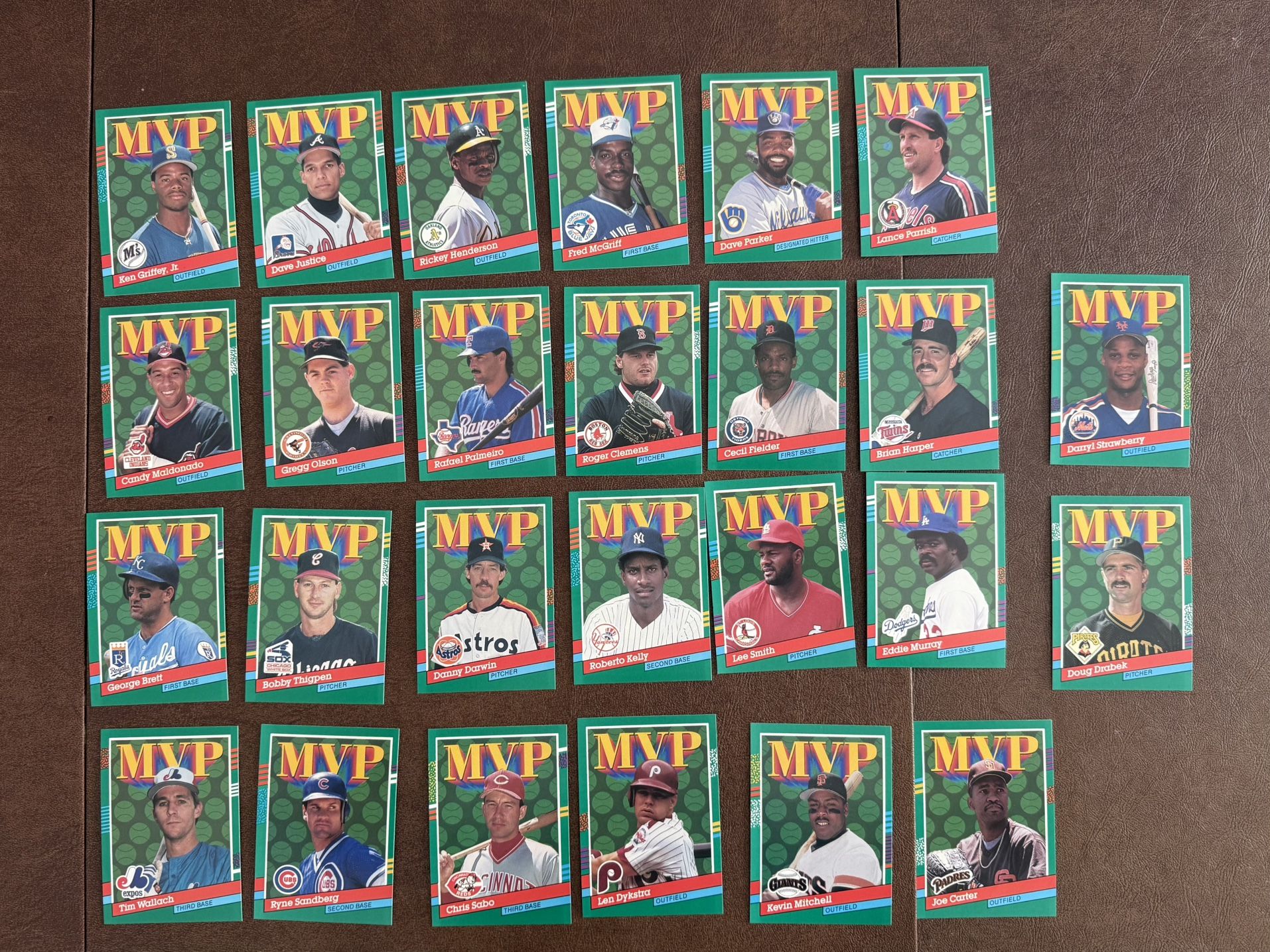 1991 Donruss MLB Baseball MVP complete 26 card subset GRIFFEY CLEMENS BRETT +