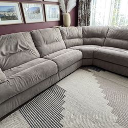 Modular power sectional sofa - light gray - 2 recliners