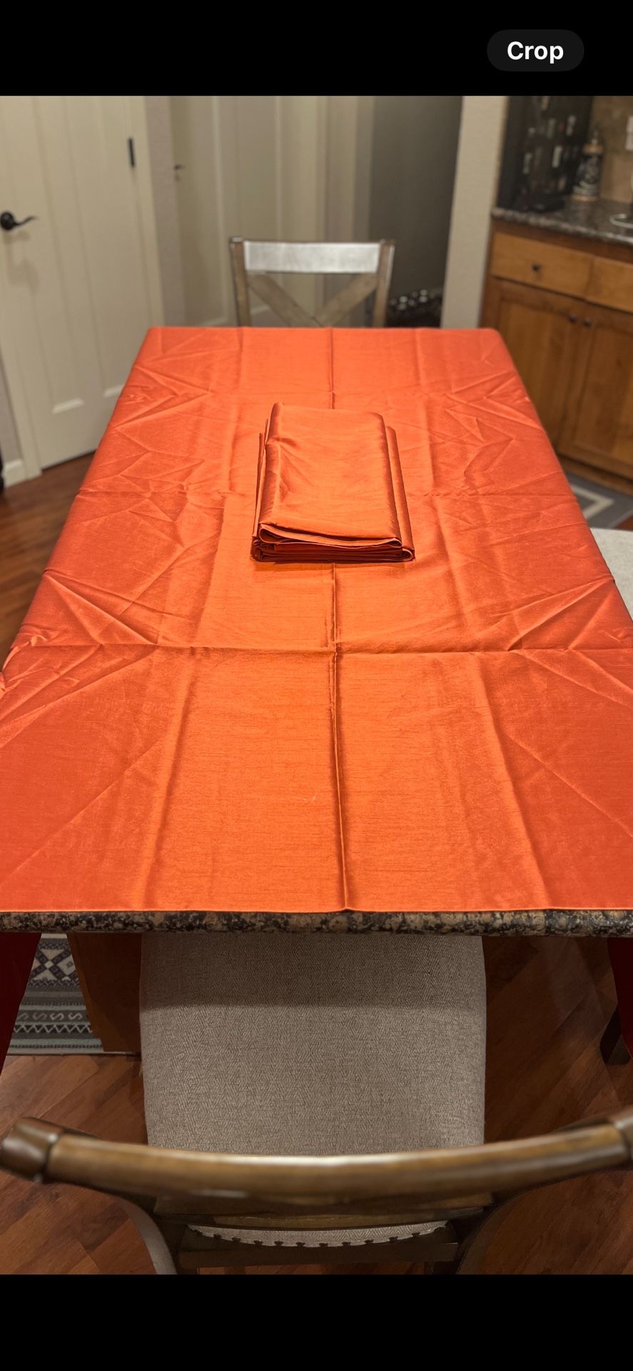 Table Linen Burnt Orange 72” X 72”