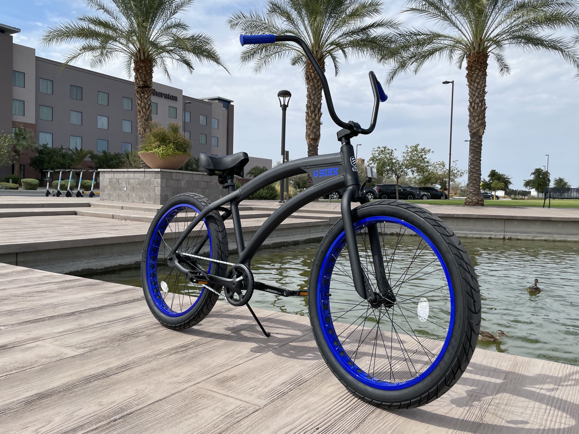 **New Model** SIKK . COM Aluminum 3” Tire Wide Ride Single Speed Beach Cruiser Bikes