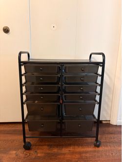 Rolling Storage Cart with 12 Drawers