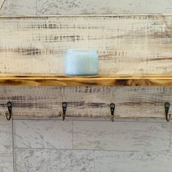 Wall Shelf with Hooks, Entryway Hook Rack, Cothes Hooks for Wall, Key Rack with Shelf, Key Hanger With Shelf, Entryway Hooks