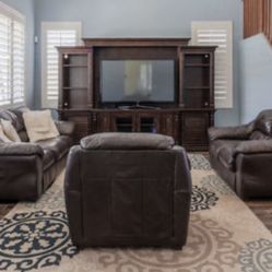 5 Pc Dark Cherry Entertainment Center