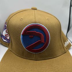 Atlanta Hawks Silver Season 25th HWC Hat Fitted Size 7 1/4 NBA Mitchell And Ness