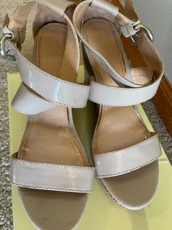 Sandals nude color 8 size woman 4 inch heel