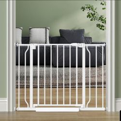 Baby Gate 29-40 Inch Pressure Mounted Auto Close Walk Through Dog Pet Gate White