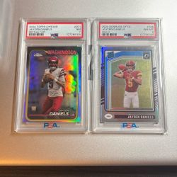 Jayden Daniels PSA RC’s 2024 Topps Chrome Refractor & 2024 Donruss  Optic HOLO
