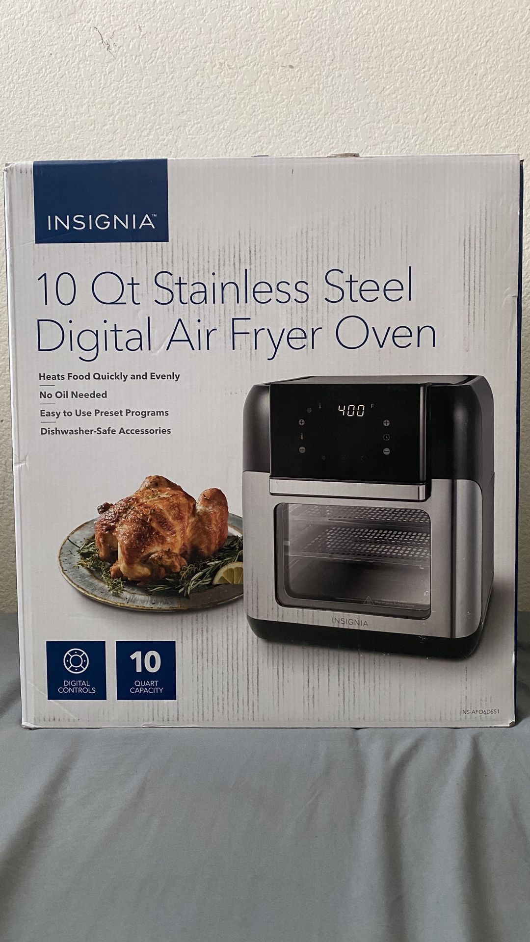 Insignia 10 QT Stainless Steel Digital Air Fryer Over- BRAND NEW✅