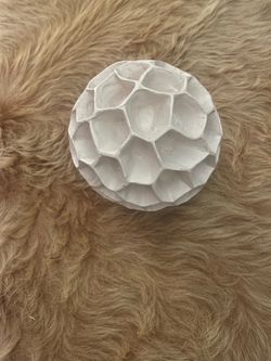 Ashland Modern Coast White Geometric Tabletop Decorative Sphere