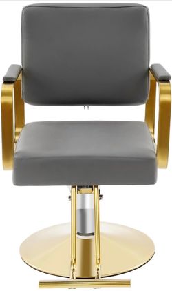 Hydraulic Salon Styling Chair Gray and Gold
