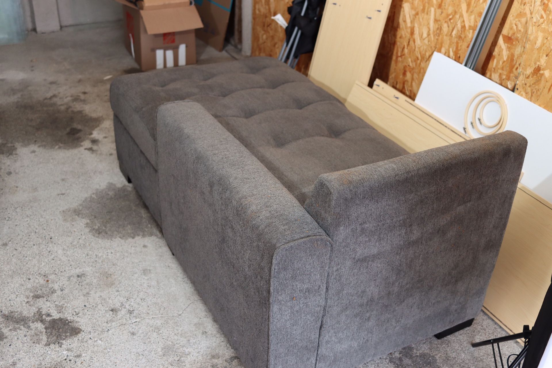 L Shaped 2 Section Couch With Storage And Pillows