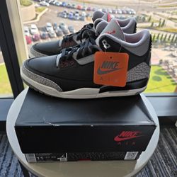 Deadstock Jordan Retro 3 Blk Cement Sz 11