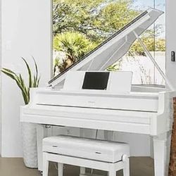 Roland GP-9 Digital Baby Grand Piano, Polished White