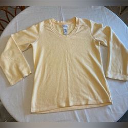 NYL pastel yellow plush neck sweatshirt athletic comfortable casual size M