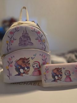 Beauty and the Beast Disney Loungefly w/matching wallet