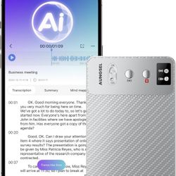 AI Voice Recorder, Transcribe & Summarize AI Audio Recorder, Support 121 Languages, 64GB Memory, Wireless Charging, App/Web Control, Digital Recording