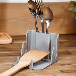 3D printed pot lid and utensil holder