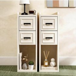 Set of 2 Narrow Nightstands