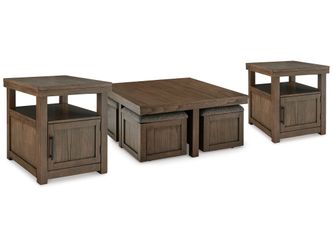 Boardernest Brown Coffee Table and 2 End Tables