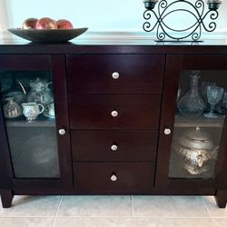 Wooden China Cabinet W/ Drawers