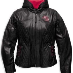 Harley Davidson Women's 3 In 1 Leather Riding Jacket 