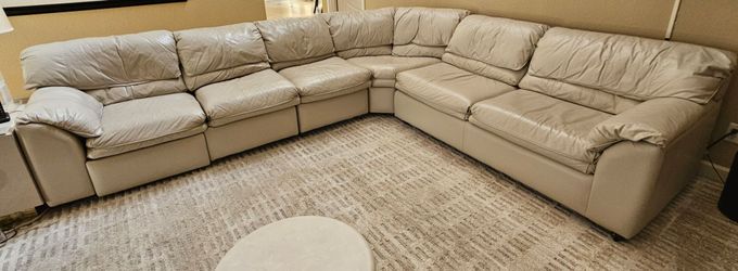 Large Leather Sleeper Sofa and Recliner, Sectional Sofa