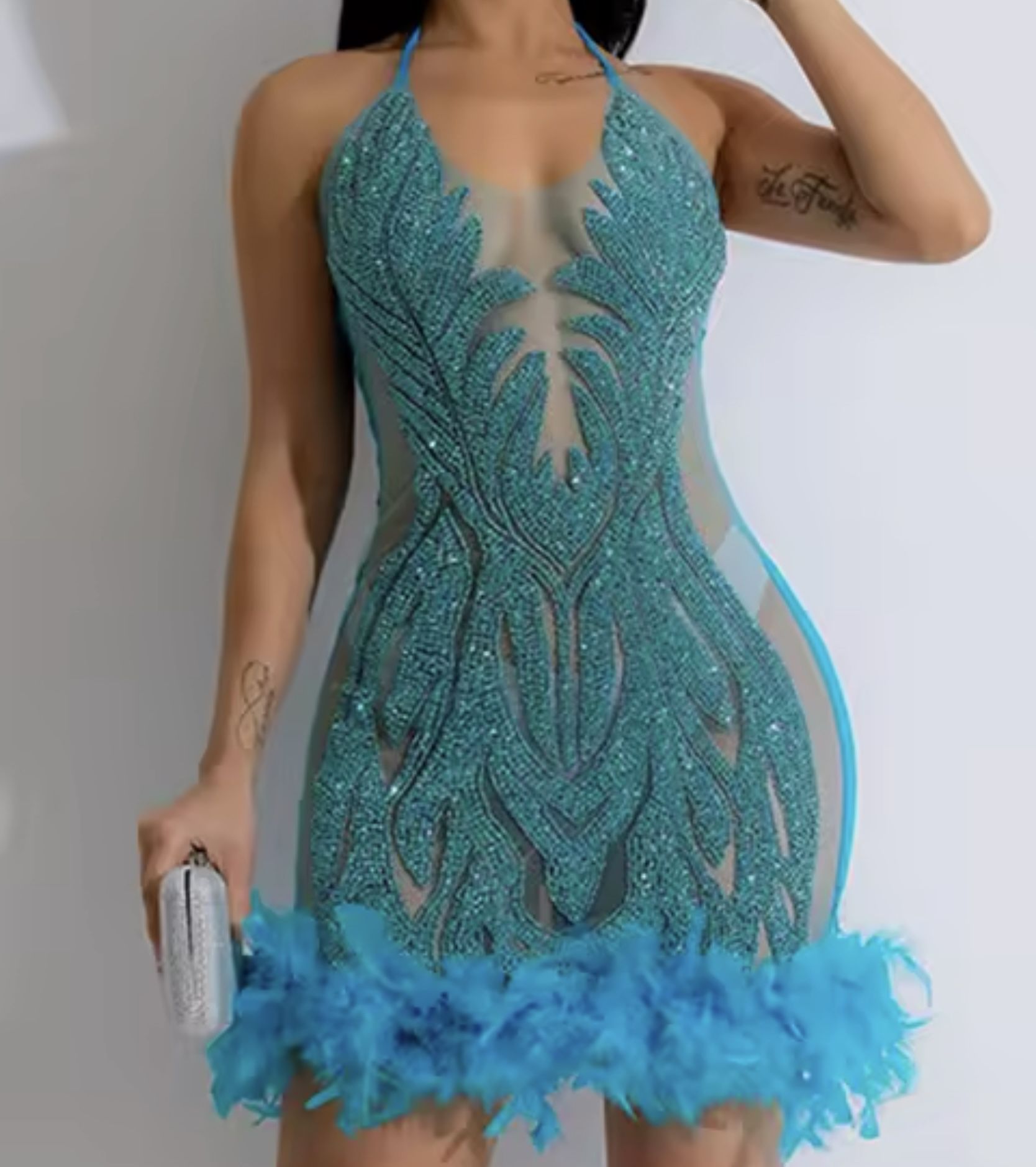 Medium Aqua Blue Dress