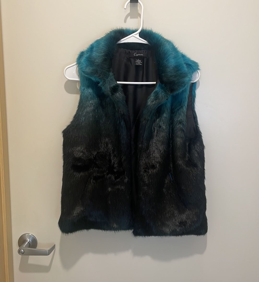 Blue Ombré Fur Vest