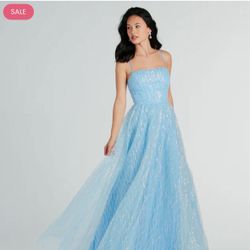 Light Blue/Sparkle Prom Dress