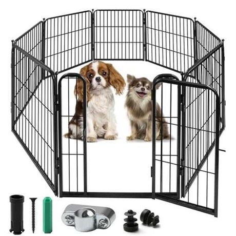 Dog Playpen Indoor, 24" Height 8 Panels Metal Dog Fence,Playpen for Medium/Small Dogs, Portable Pet Puppy Playpen for Indoor NEW IN BOX 567 B 16881