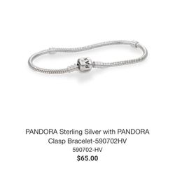 Pandora STERLING SILVER bracelet And CHARM