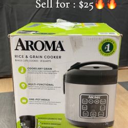 Aroma Rice & Grain Cooker – Retail $40, Only $25 🔥