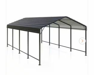 12 ft. W x 20 ft. D Metal Carport with Enhanced Base Outdoor Heavy Duty Garage Galvanized , Car Canopy and Shelter