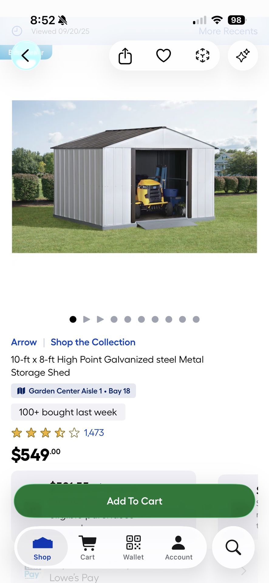 10ft x 8ft Storage Shed