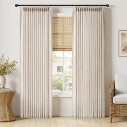MIULEE Linen Curtains – 40x96 (2 Panels) – New