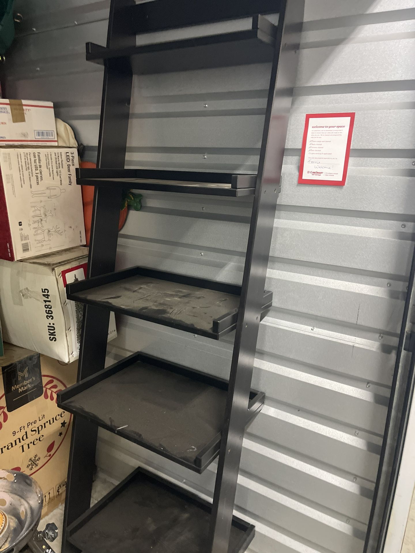 Modern Black Ladder Shelf