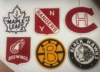 Vintage NHL Original Six Felt Patches – Maple Leafs, Rangers, Canadiens, Red Wings, Bruins, Black Hawks